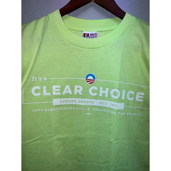 Vintage Barack Obama Shirt Vote It's A Clear Choice America Democracy Tee Small - Picture 4 of 9